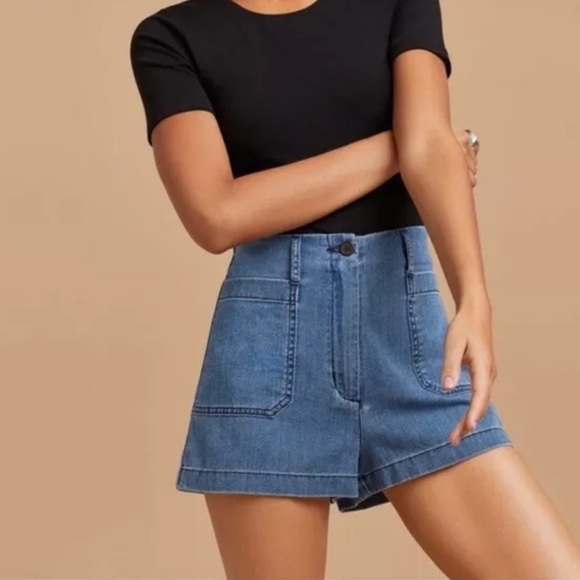 Aritzia Pants - Aritzia Wilfred Free Naves Denim High Rise Shorts